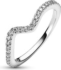 Pandora Funkelnde Welle Ring (50, Silber 925)