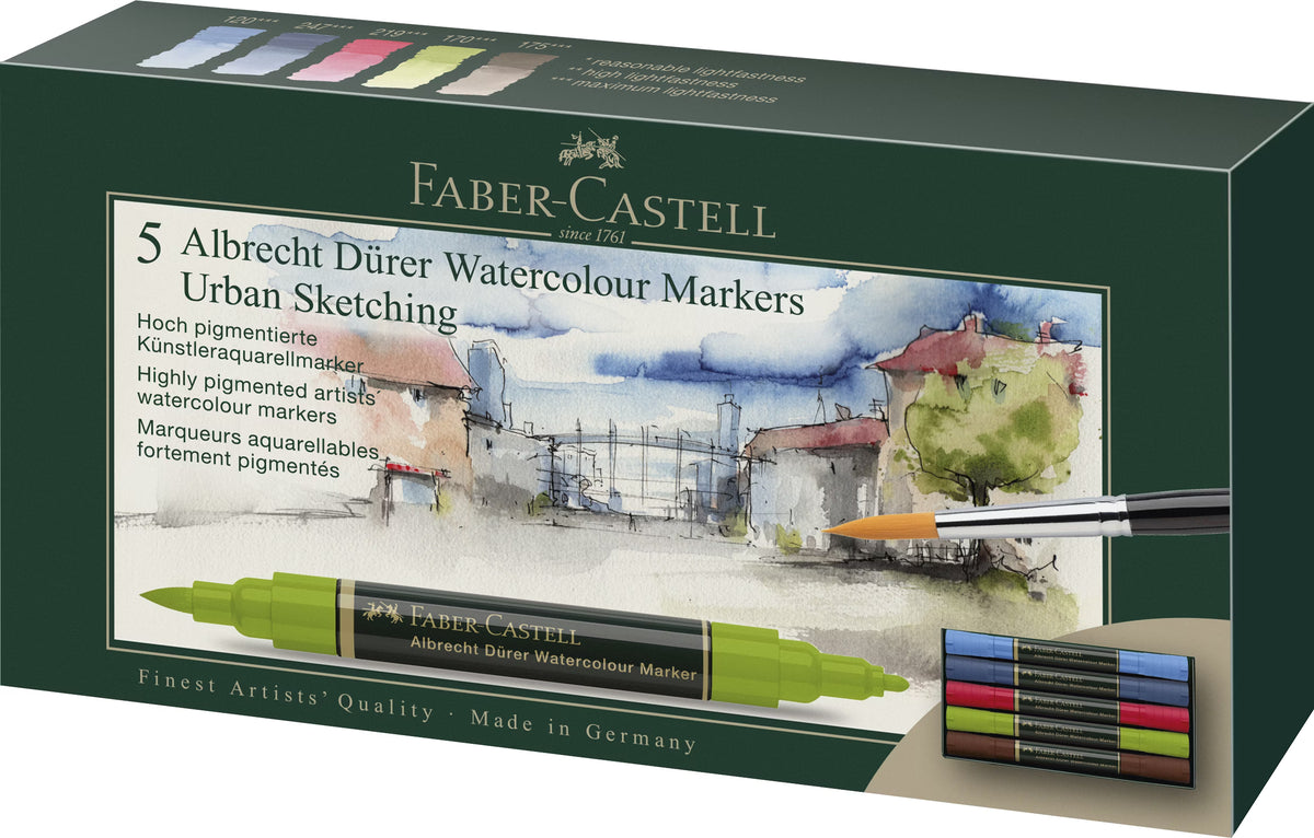 Faber-Castell Albrecht Dürer Watercolour Marker Urban Sketching 5er Set