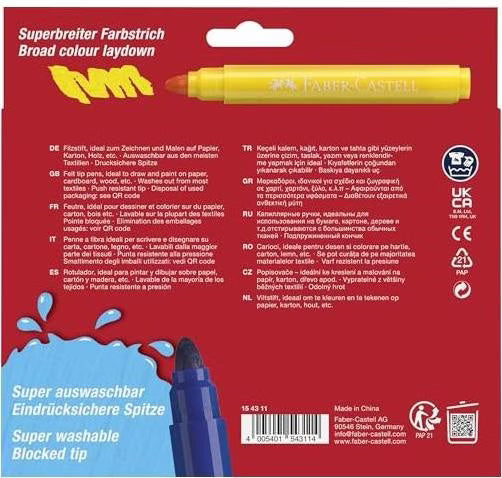 Faber-Castell Fibre-tip pen Jumbo Cardboardbox 12pc.