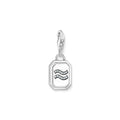 Charm-Anhänger Sternzeichen Wassermann mit Steinen Silber