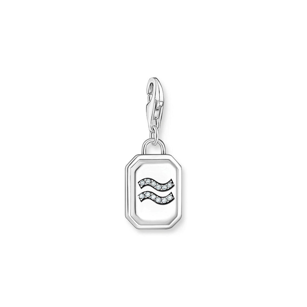 Charm-Anhänger Sternzeichen Wassermann mit Steinen Silber