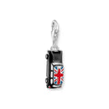Charm-Anhänger London Taxi mit Union Jack Silber