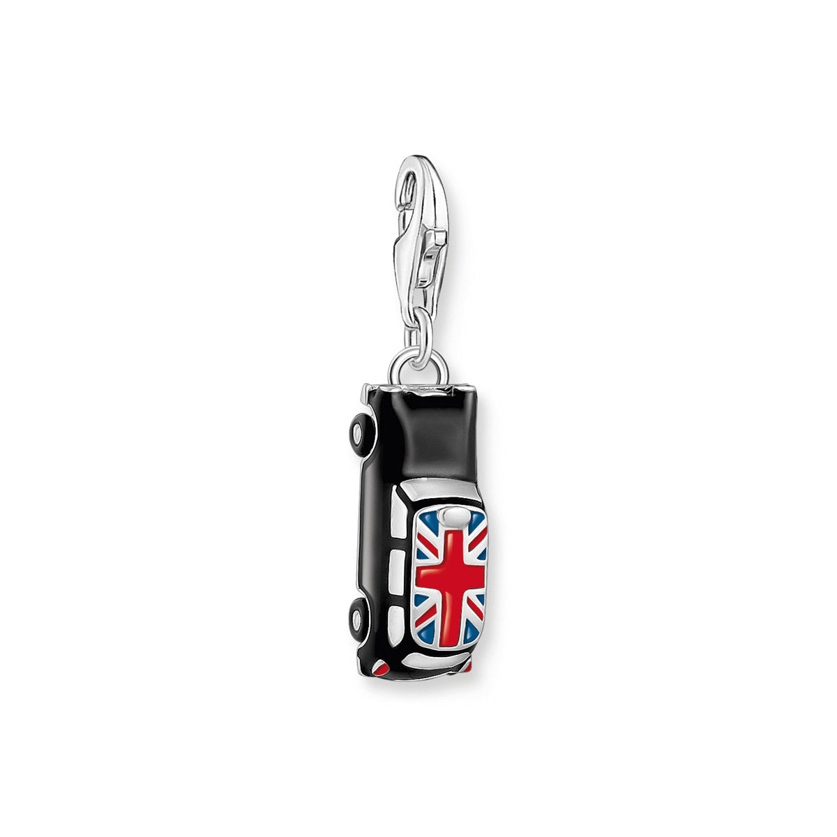 Charm-Anhänger London Taxi mit Union Jack Silber