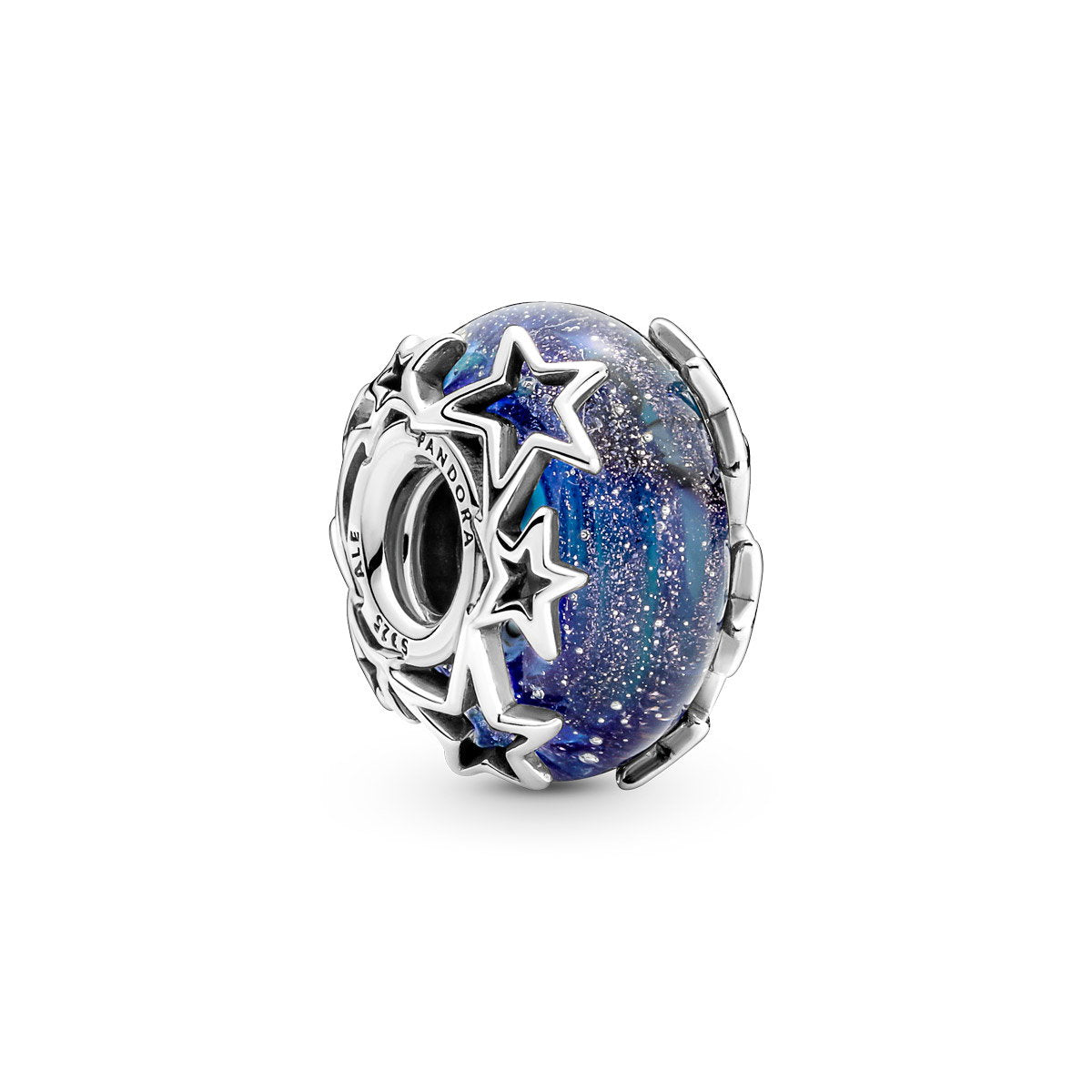 Galaxis Blau & Stern Murano Glas Charm