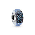 Welliges dunkelblaues Ozean Murano Glas Charm