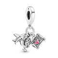 Flugzeug Globus und Koffer Charm