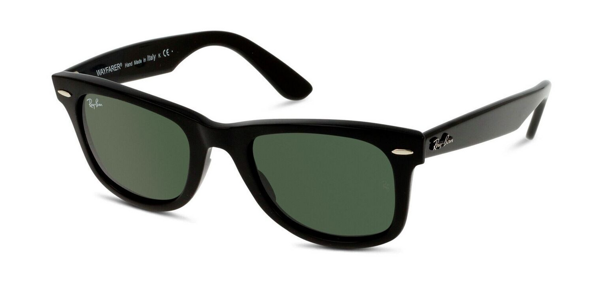 Ray-Ban Original Wayfarer RB2140 Sonnenbrille Unisex – Schwarz / Grün