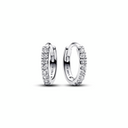 Pandora Sterling silver huggie hoop earrings with clear cubic zirconia 293015C01