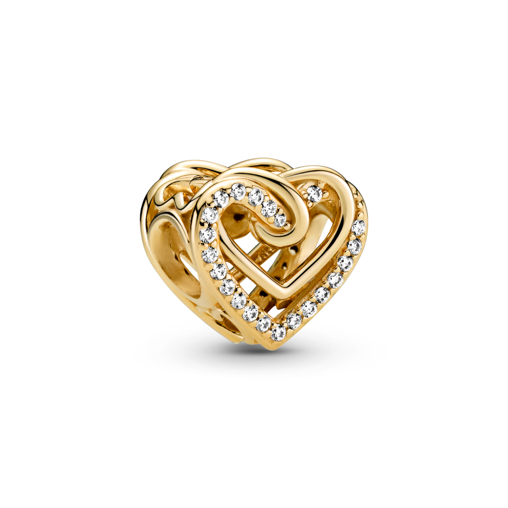 Pandora Heart 14k gold-plated charm with clear cubic zirconia 769270C01