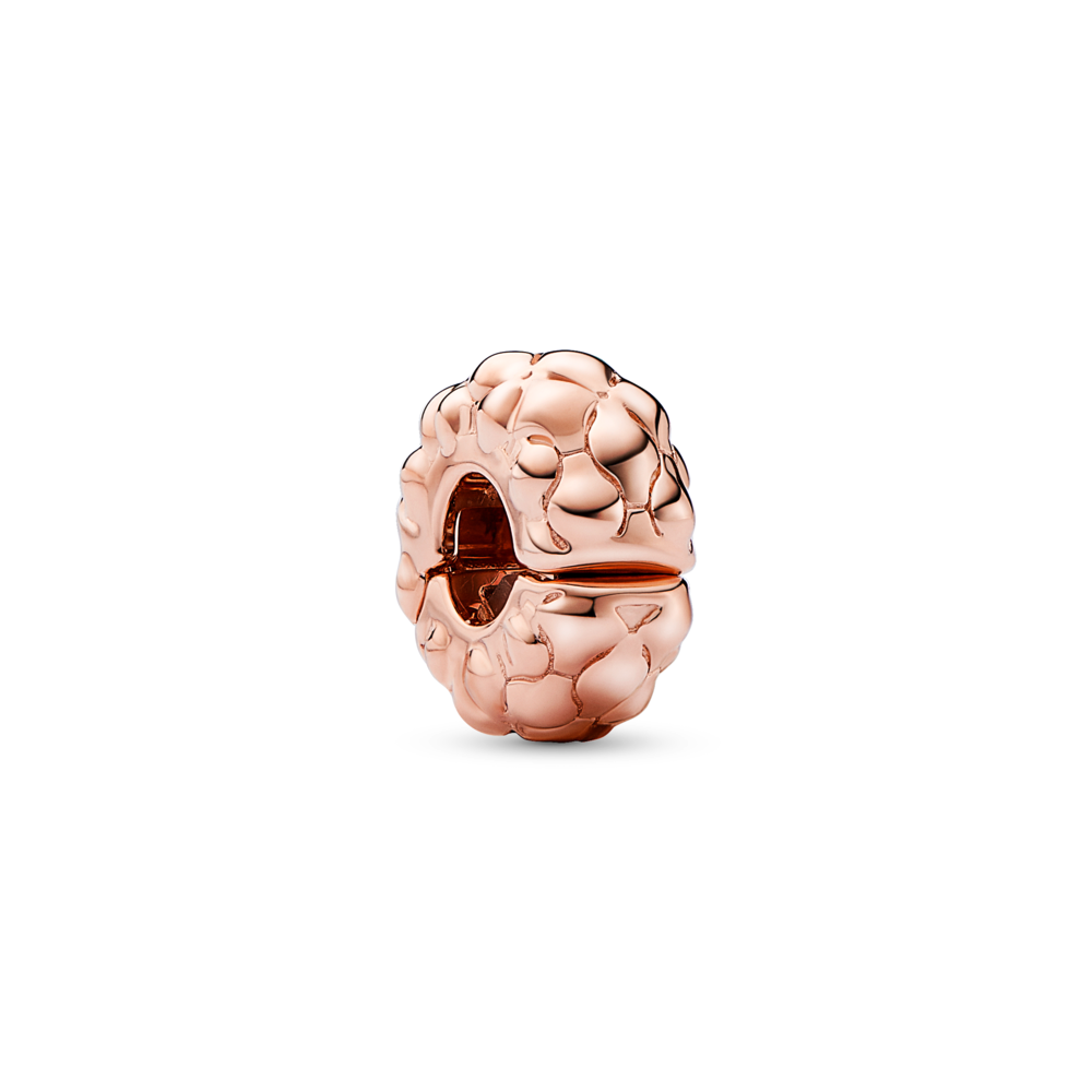Pandora Studded pattern 14k rose gold-plated clip with silicone grip 782716C00