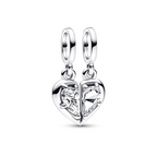 Pandora Heart sterling silver splitable dangle with clear cubic zirconia 792643C01