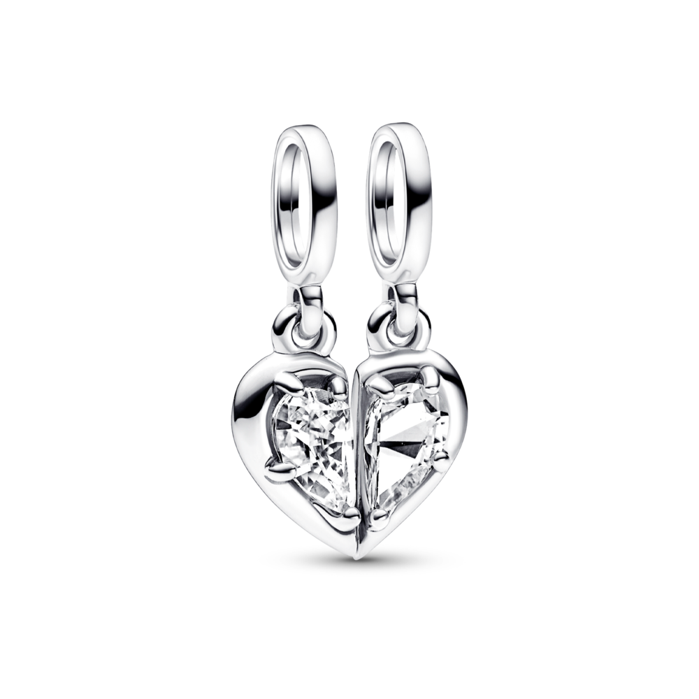 Pandora Heart sterling silver splitable dangle with clear cubic zirconia 792643C01