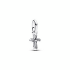 Pandora Cross sterling silver mini dangle with clear cubic zirconia 793044C01