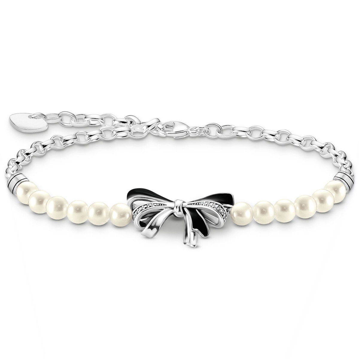 Schleifen Armband mit Perlen Lovely Romance Silber