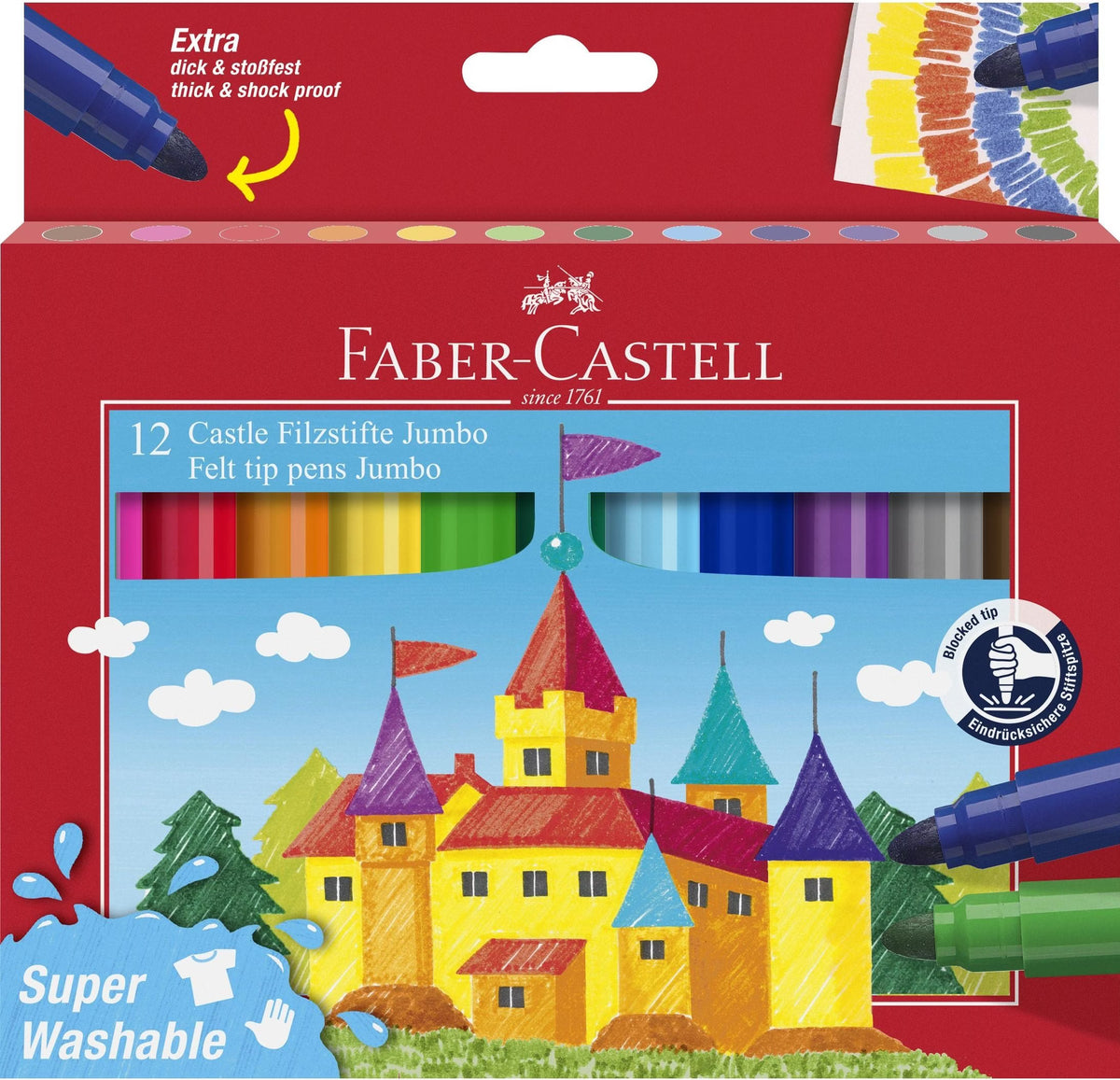Faber-Castell Fibre-tip pen Jumbo Cardboardbox 12pc.