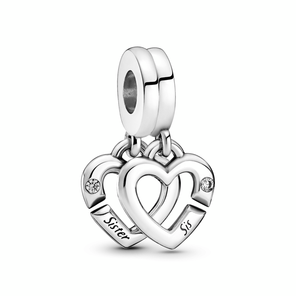 Pandora Anhänge-Charm Herz & Schwester aus Sterling Silber 925 - Malys