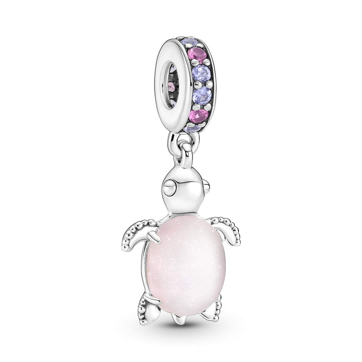 Rosafarbene Meeresschildkröte Murano Glas Charm - Malys