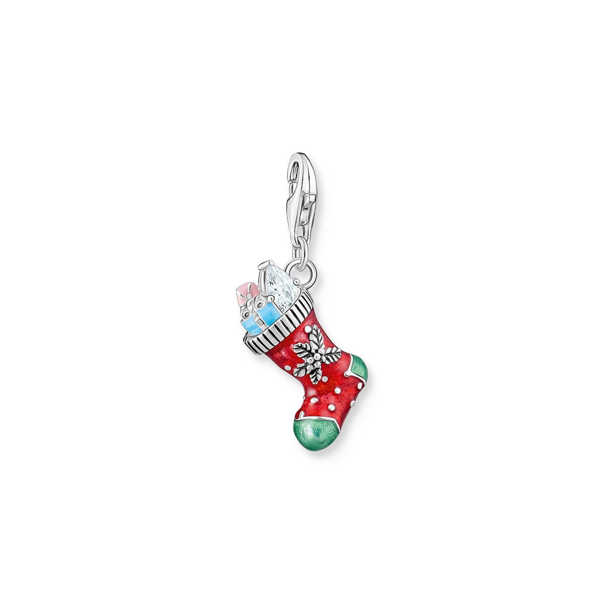 Weihnachtssocken Charm Silber - Malys