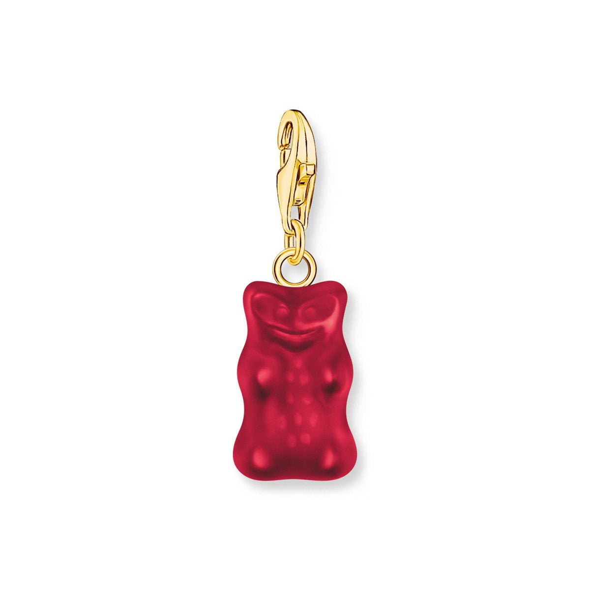 Charm-Goldbären-Anhänger in Rot vergoldet - Malys