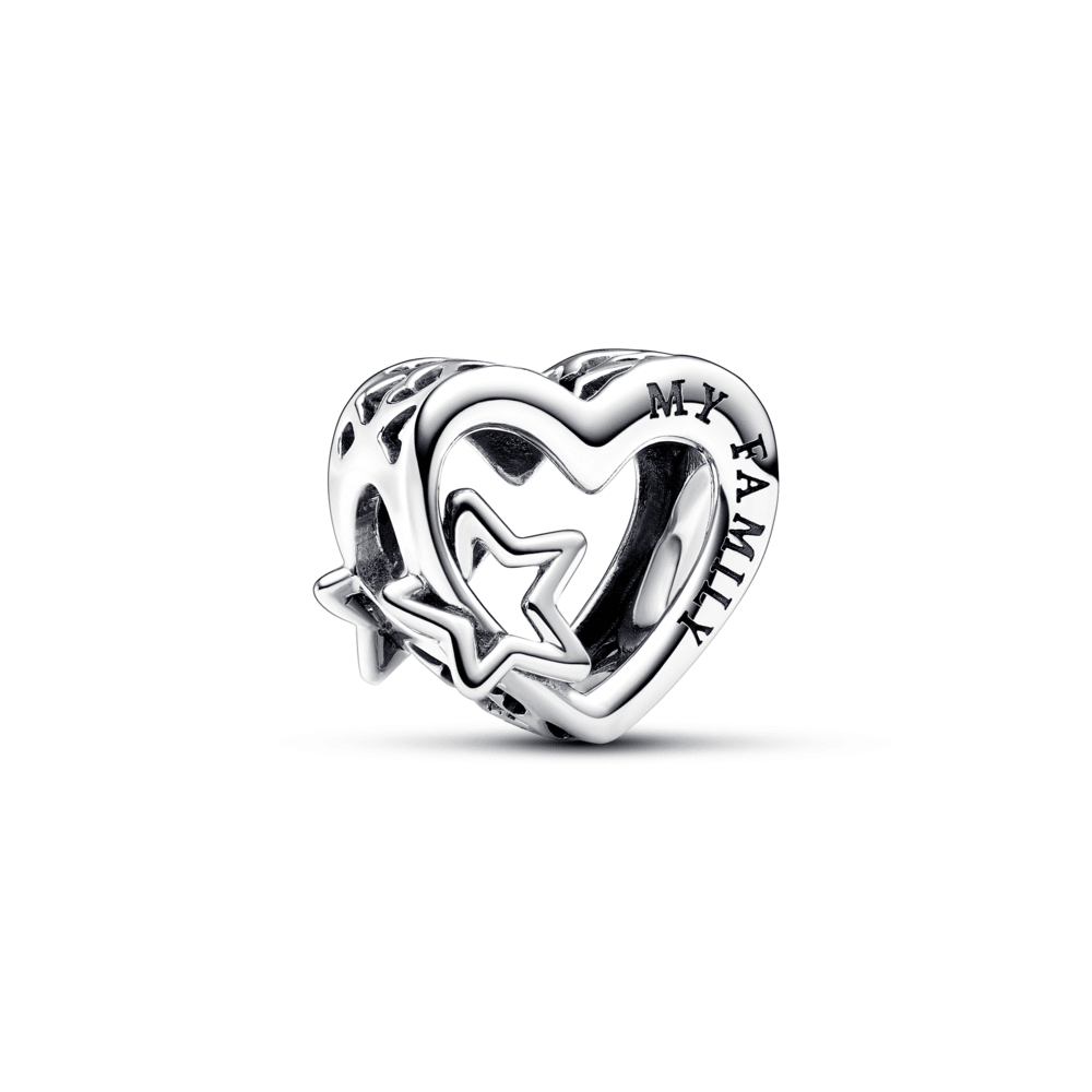 Offen gearbeitetes Familie Herz & Stern Charm - Malys