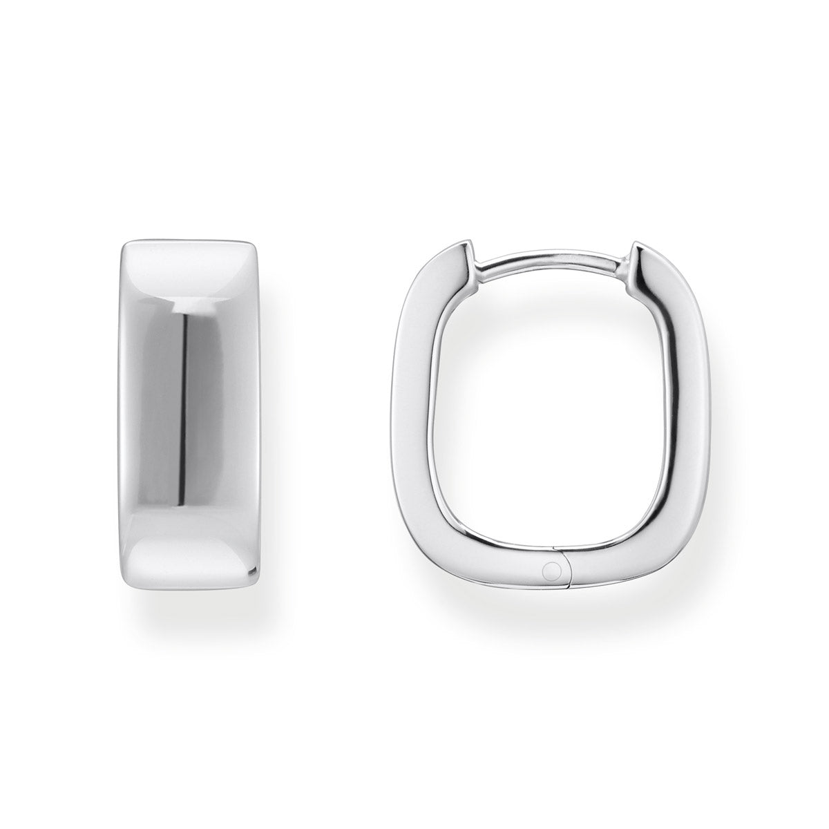 Creolen mit eckiger Form Silber