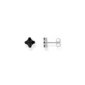 Ohrstecker in 4-eckigem Design mit schwarzen Steinen Silber geschwärzt - Malys