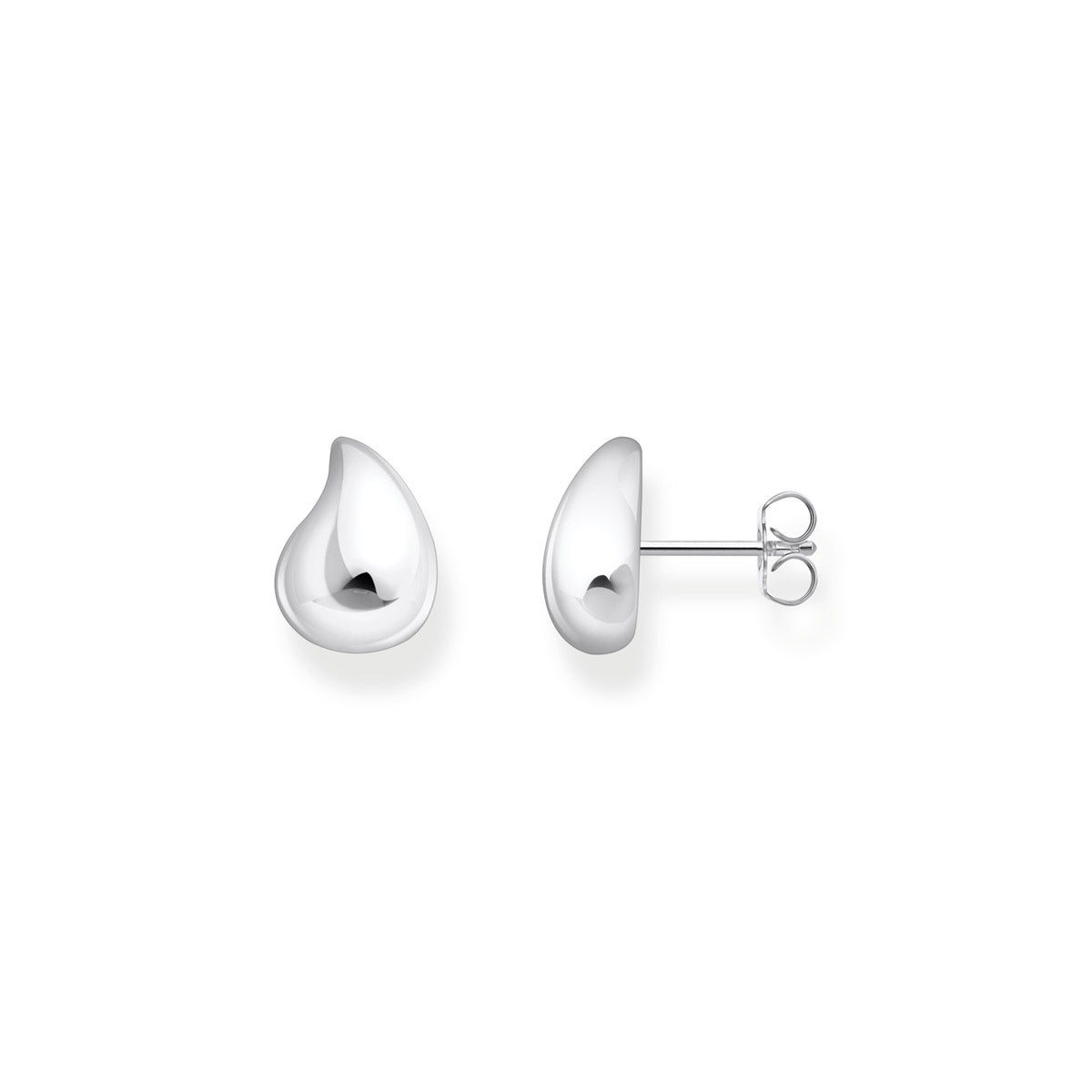 Tropfen Ohrstecker mit organischer Form Silber