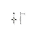 Ohrringe Cross Romance schwarz Silber