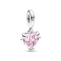 Rosafarbener Stammbaum & Herz Charm
