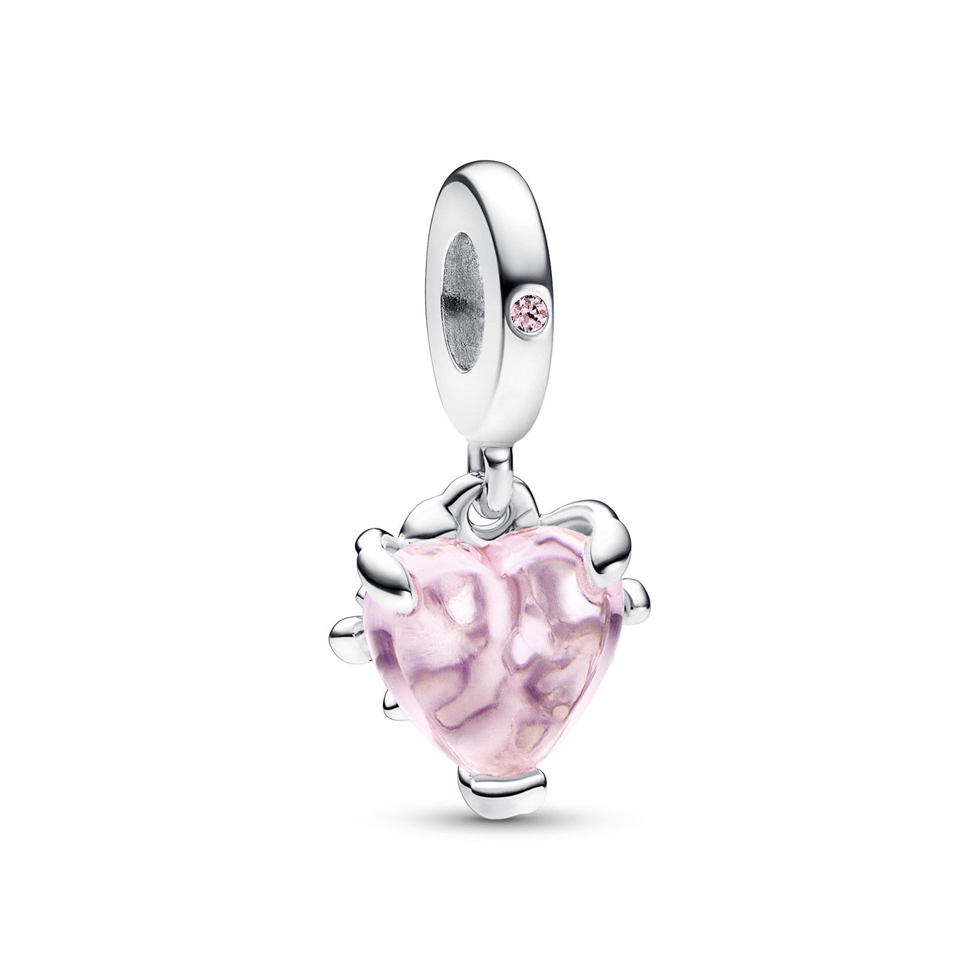 Rosafarbener Stammbaum & Herz Charm