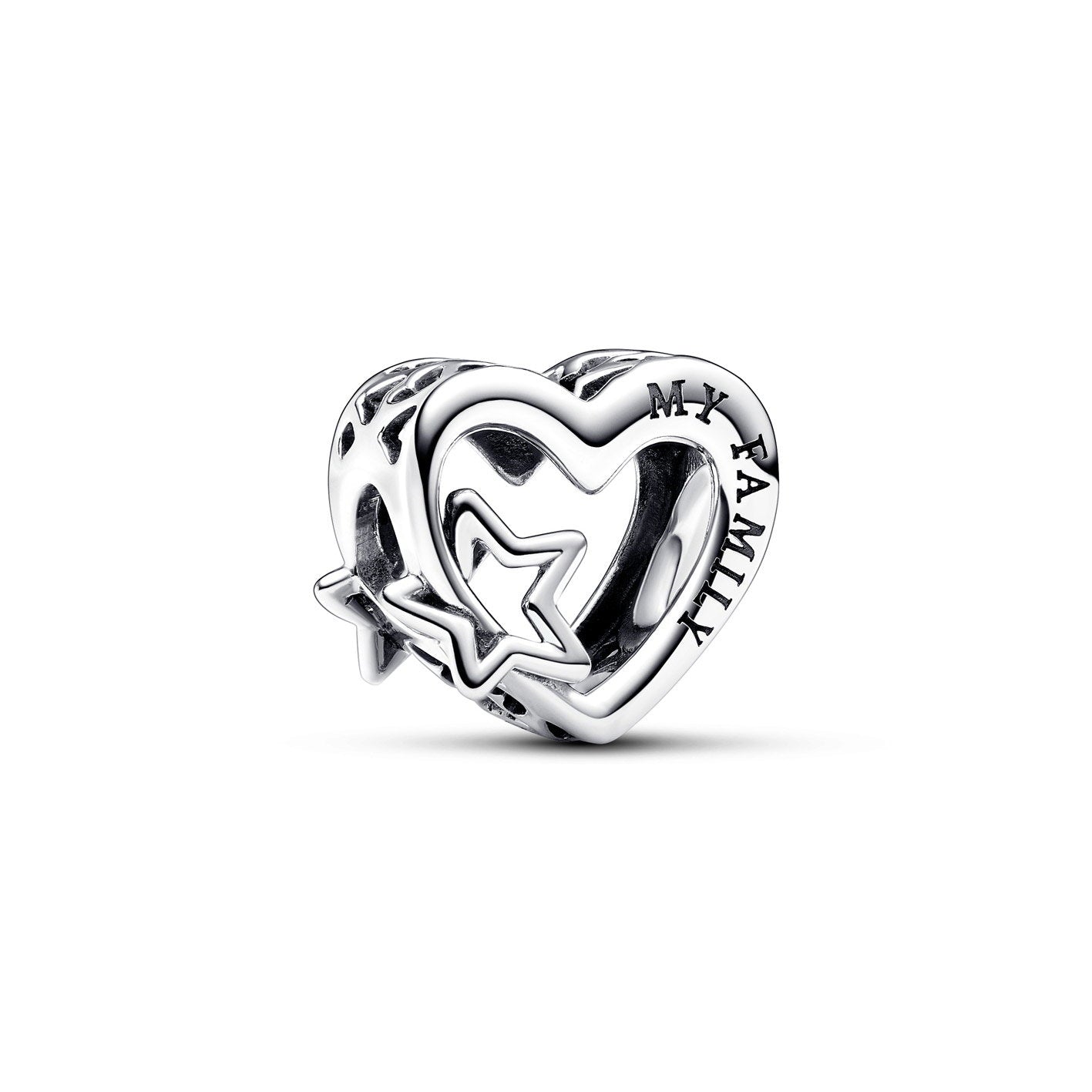Offen gearbeitetes Familie Herz & Stern Charm