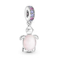 Rosafarbene Meeresschildkröte Murano Glas Charm