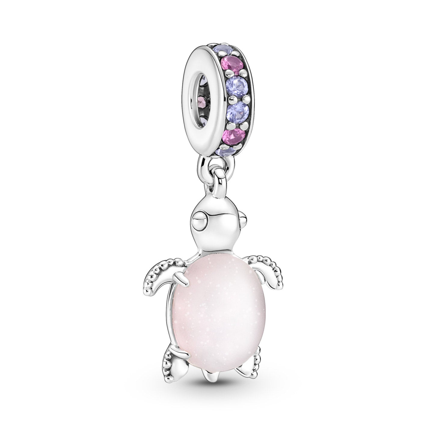 Rosafarbene Meeresschildkröte Murano Glas Charm